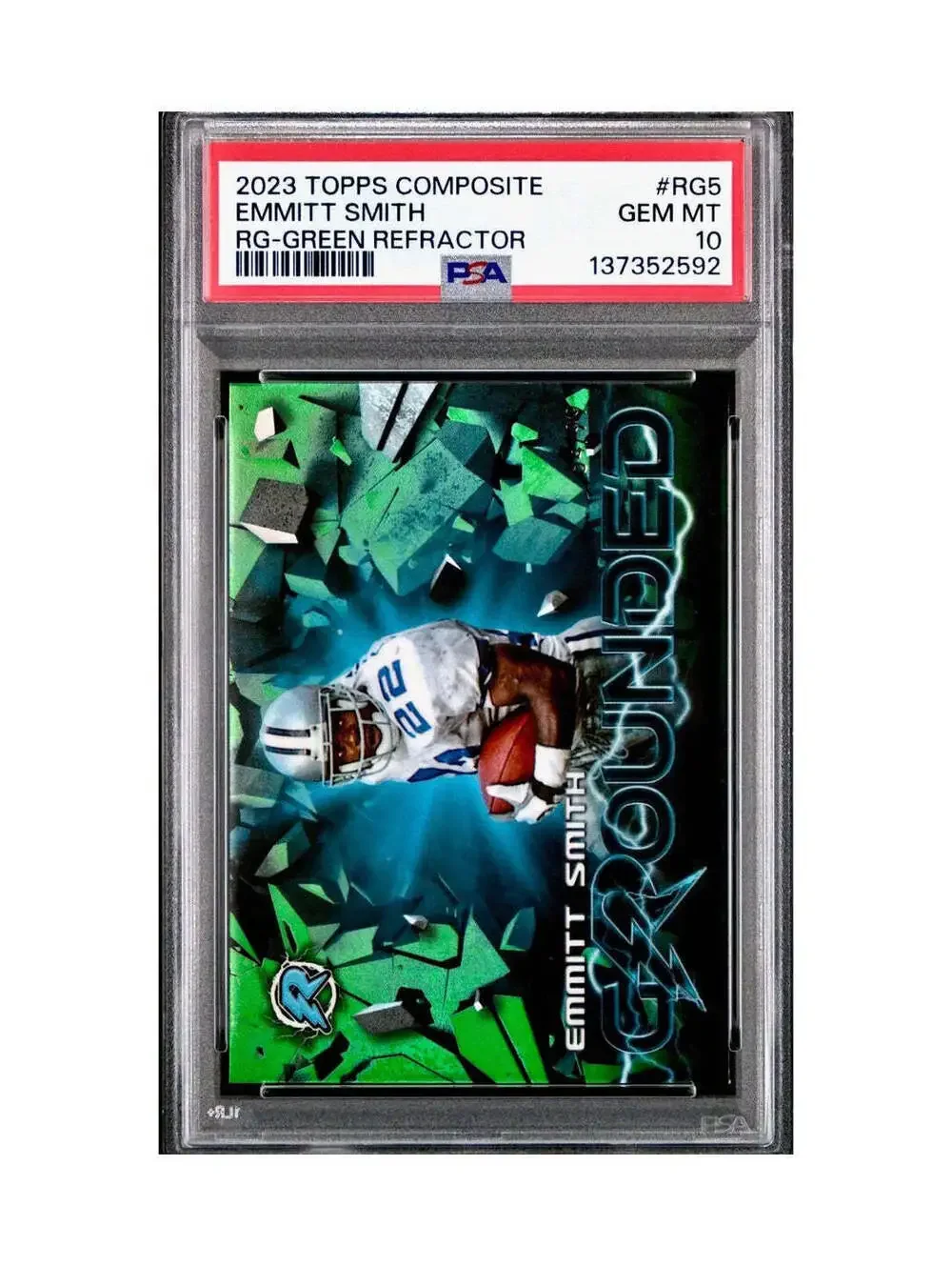 Emmitt Smith 2023 Topps Resurgence Grounded 64/99 #RG-5 Green Refractor PSA 10